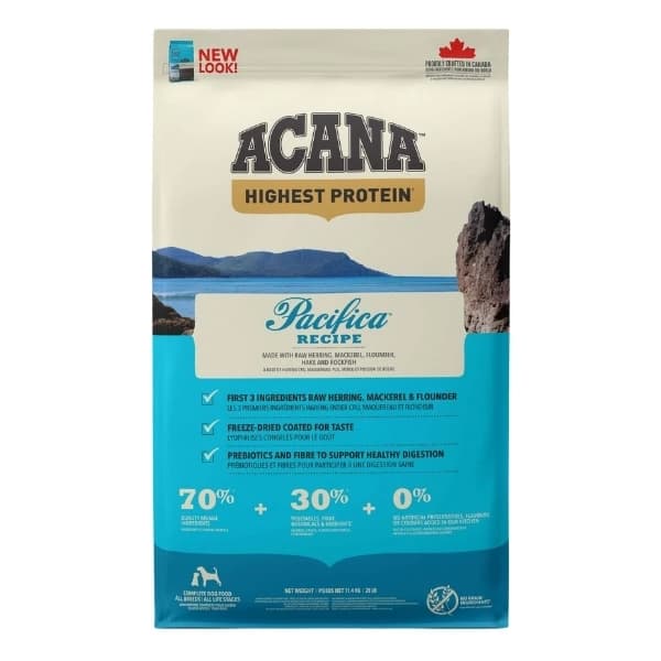 Acana Pacifica Balık ve Sebzeli Yavru ve Yetişkin Köpek Maması 11,4 kg paket görseli
