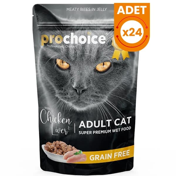 Prochoice Tahılsız Tavuk ve Ciğerli Yetişkin Konserve Kedi Maması 1 Adet / 85 g paket görseli