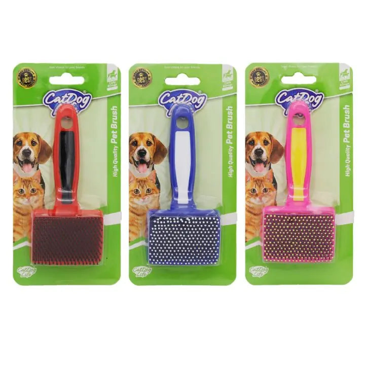 Catdoglife Masaj Uçlu Kedi ve Köpek Tüy Tarama Fırçası Renkli paket görseli