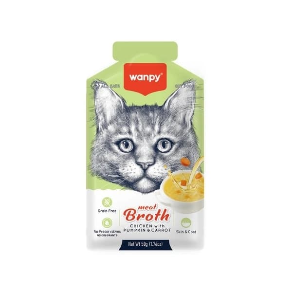 Wanpy Tavuk Etli Bal Kabaklı ve Havuçlu Tahılsız Kedi Çorbası 1 Adet / 50 g paket görseli