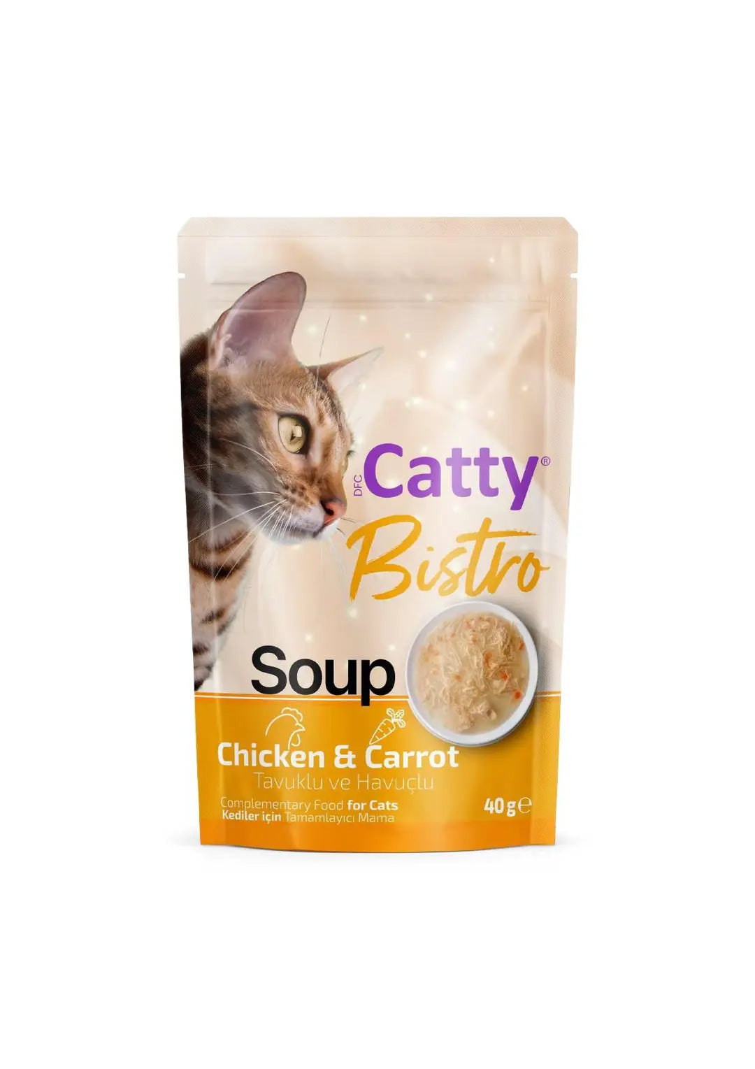 Catty Bistro Tavuklu ve Havuçlu Kedi Çorbası 40 g paket görseli