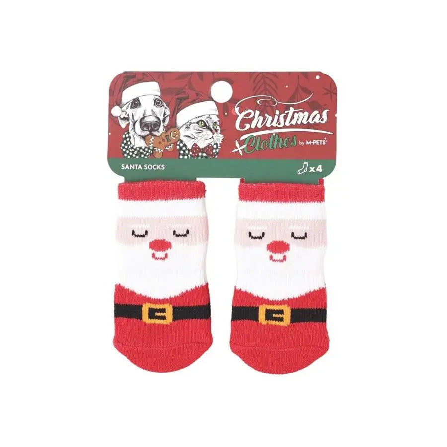 M-PETS Chrıstmas Santa Kaymaz Tabanlı Çorap 4lü paket görseli