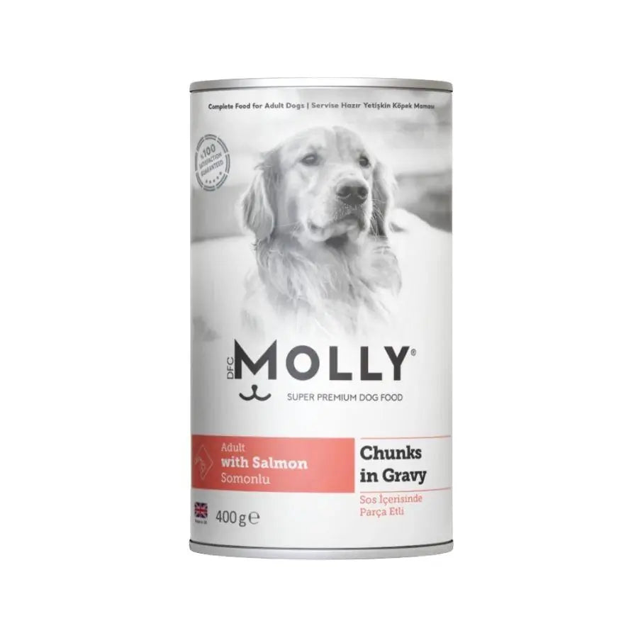 Molly Sos İçinde Parça Somonlu Yetişkin Köpek Konservesi 400 g paket görseli