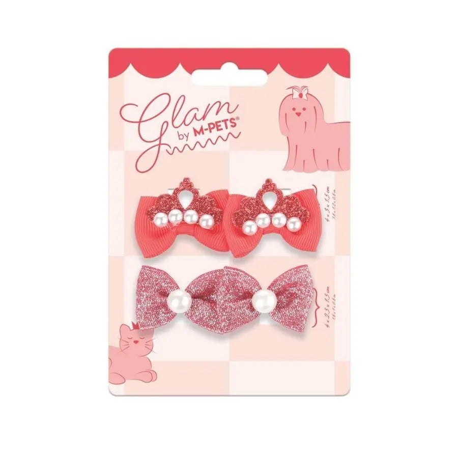 M-Pets Glam Fiyonklu Kedi ve Köpekler İçin Aksesuar Toka Kırmızı paket görseli