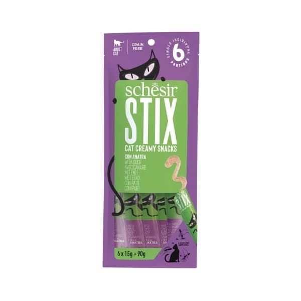 Schesir Cat Stick Ördekli Sıvı Kedi Ödül Maması 1 Adet / 6x15 g paket görseli