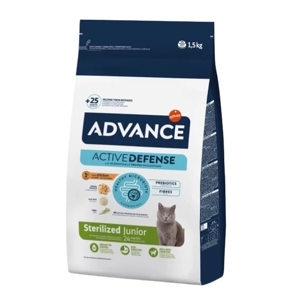 Advance Junior Sterilised Tavuklu Kısırlaştırılmış Genç Kedi Maması 1,5 kg paket görseli