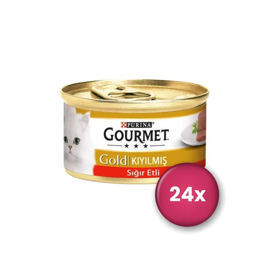 Gourmet Gold Kıyılmış Sığır Etli Yetişkin Kedi Konservesi 24 X 85 g paket görseli