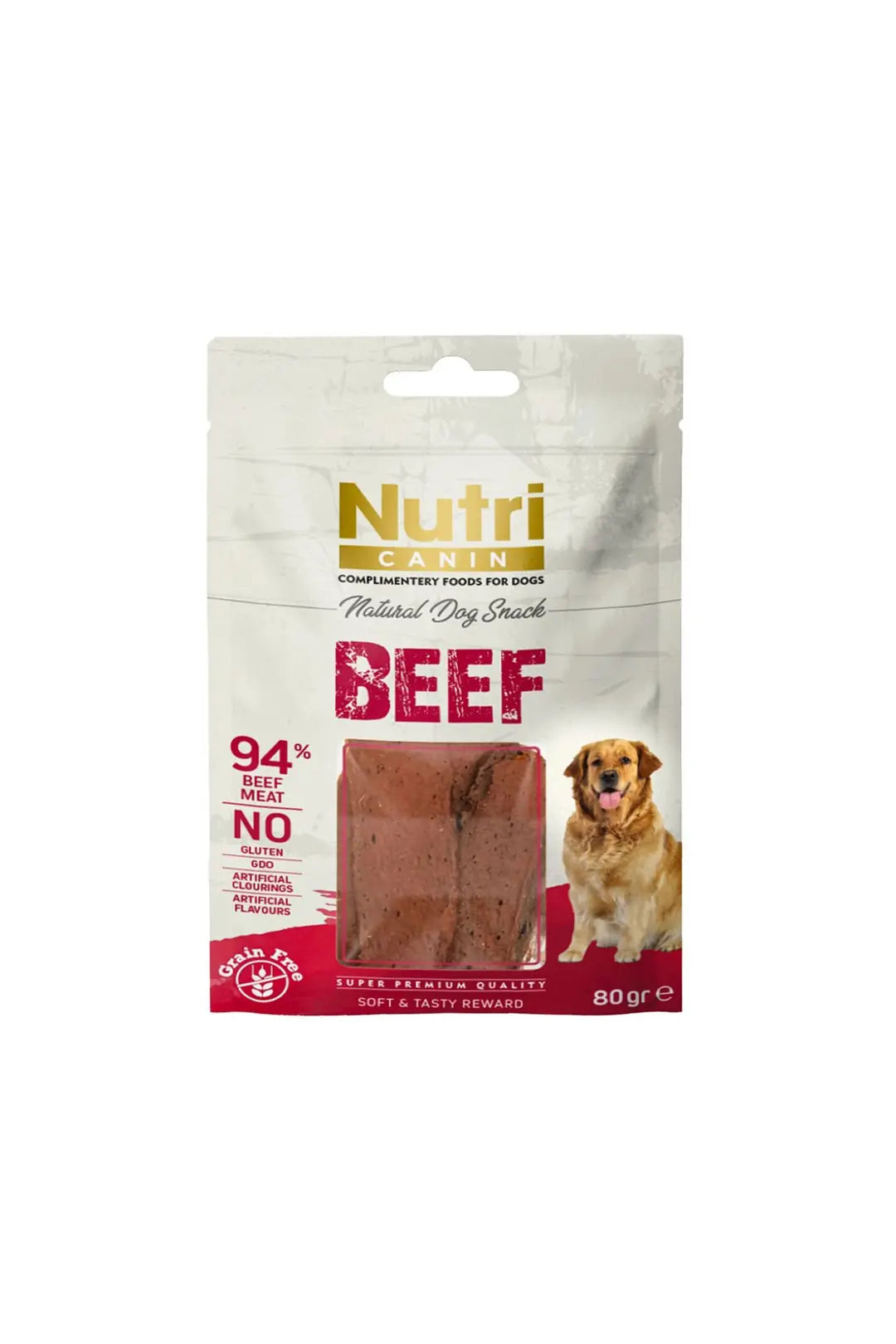 Nutri Canin Sığır Etli Tahılsız Köpek Ödülü 80 g paket görseli