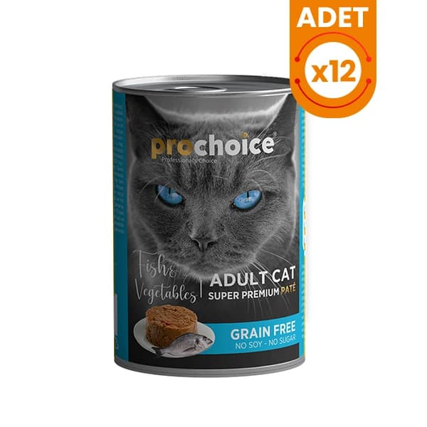 Prochoice Adult Balık ve Sebzeli Yetişkin Konserve Kedi Maması 12 Adet / 400 g paket görseli