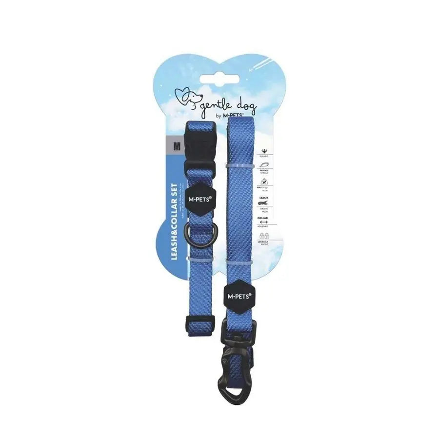 M-Pets Gentle Köpek Boyun Tasması ve Gezdirme Kayışı Seti Mavi M paket görseli