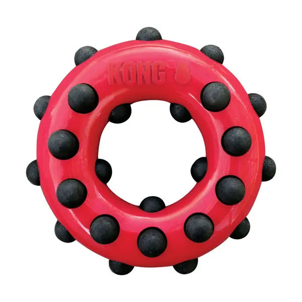 Kong Dotz Halka Sesli Köpek Oyuncağı Large / Siyah/Kırmızı / 15 Cm paket görseli