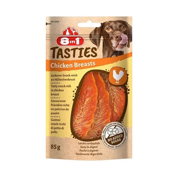 8in1 Tasties Chicken Breasts Tavuk Göğsü Köpek Ödül Maması paket görseli