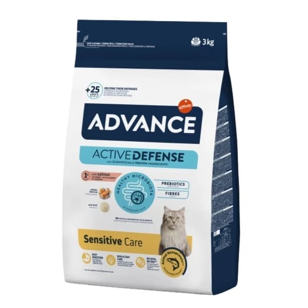 Advance Sensitive Somonlu Hassas Yetişkin Kedi Maması 3 kg paket görseli