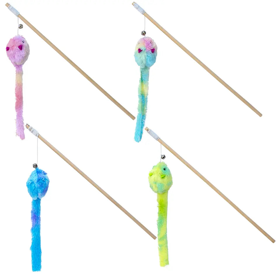 Eastland Ahşap Saplı Peluş Fareli Kedi Oltası 40 cm 1 Adet paket görseli