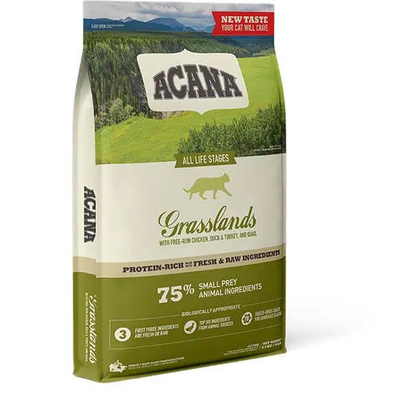 Acana Grasslands Tahılsız Tavuk Ördek ve Sebzeli Yetişkin Kedi Maması 1,8 kg paket görseli