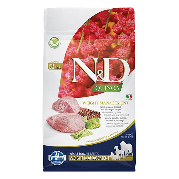N ve D Quinoa Weight Management Mini Yetişkin Köpek Maması 2,5 kg paket görseli