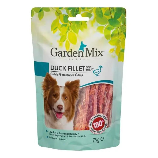 Garden Mix Ördekli Fileto Düşük Yağlı Şekersiz Köpek Ödül Maması 1 Adet / 75 g paket görseli