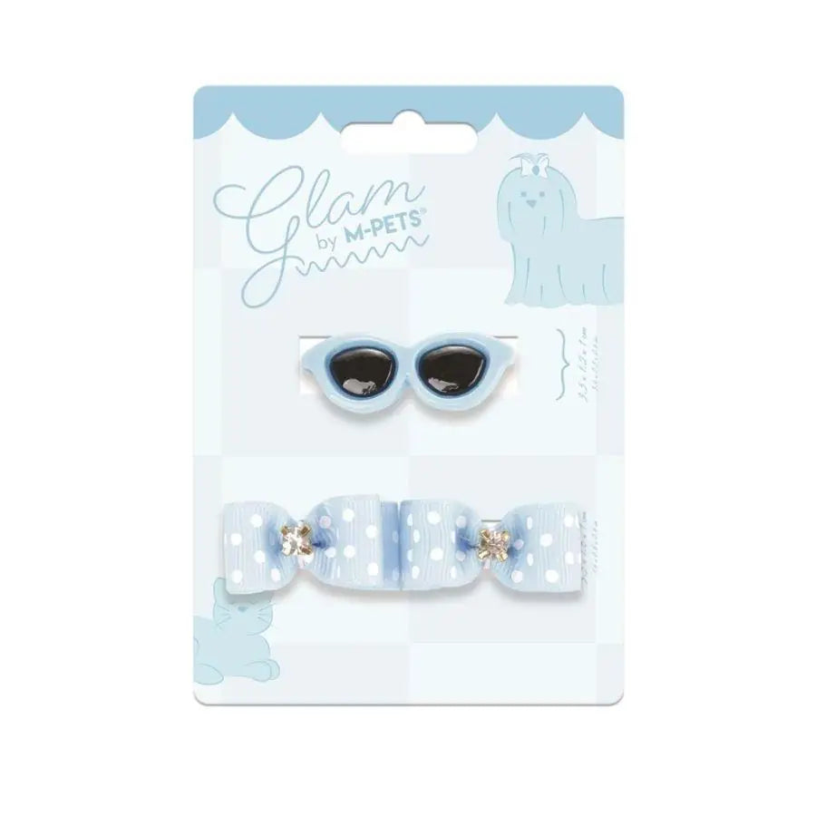 M-Pets Glam Gözlük ve Fiyonklu Kedi ve Köpekler İçin Aksesuar Toka Mavi paket görseli