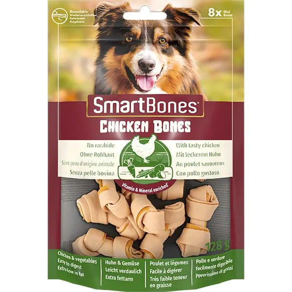 Smart Bones Tavuklu Mini Düğüm Köpek Ödül Kemiği 8 Adet / 128 g paket görseli