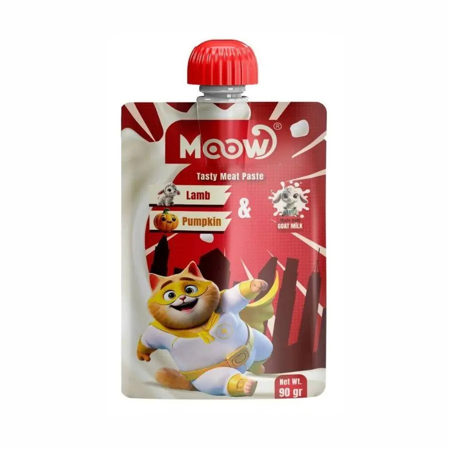 Moow Taze Kuzulu Balkabaklı ve Keçi Sütlü Kedi Et Ezmesi 90 g paket görseli