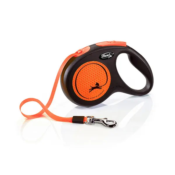 Flexi Neon Reflektörlü Şerit Otomatik Köpek Gezdirme Tasması Medium / Turuncu / 5 Mt paket görseli