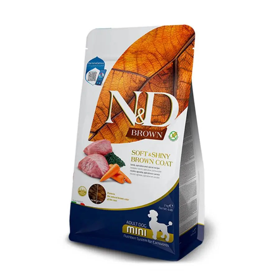 N ve D Brown Kuzu Etli Mini Irk Yetişkin Köpek Maması 5 kg paket görseli