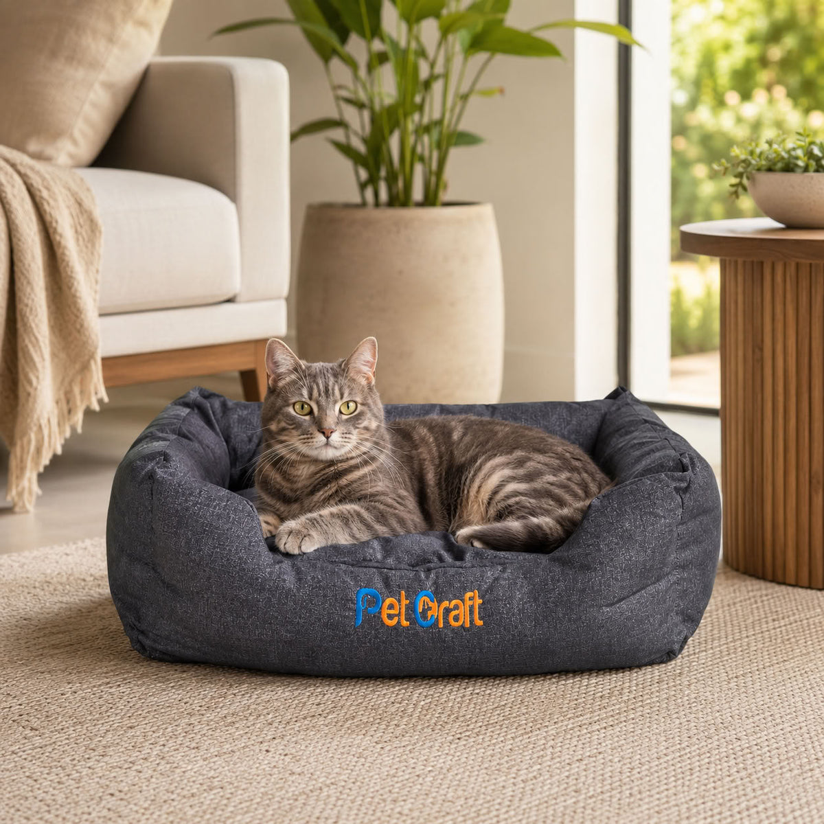 Pet Craft Evcil Hayvan Yatağı 50x35 cm – Gri