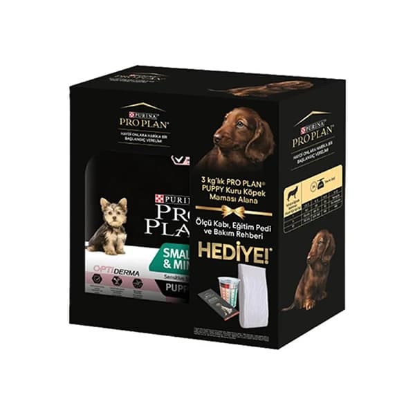 Pro Plan Puppy Somonlu Küçük Irk Yavru Köpek Maması Ölçü Kabı ve Eğitim Pedi Hediyeli 3 kg paket görseli