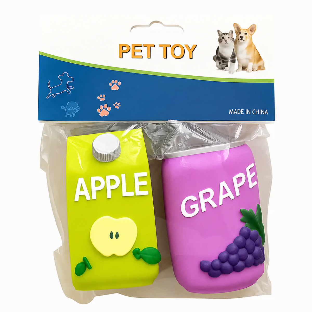 İkili sesli Apple ve Grape içecek tasarımlı oyuncak, 11 cm