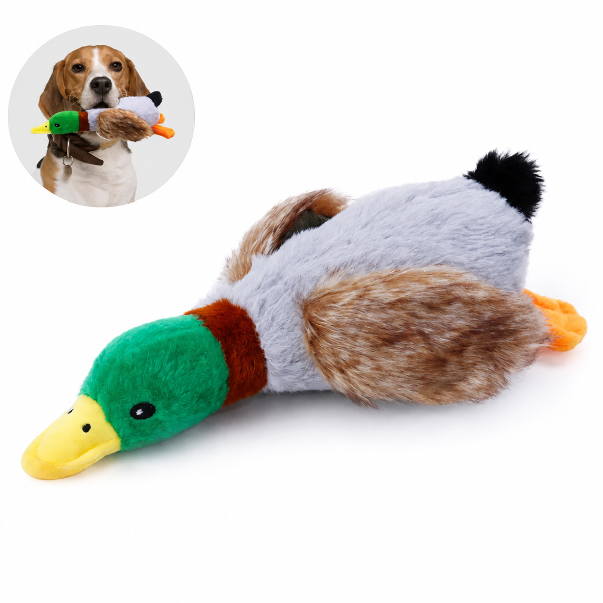 Peluş Ördek Evcil Hayvan Oyuncağı Sesli (Karton Askılı)