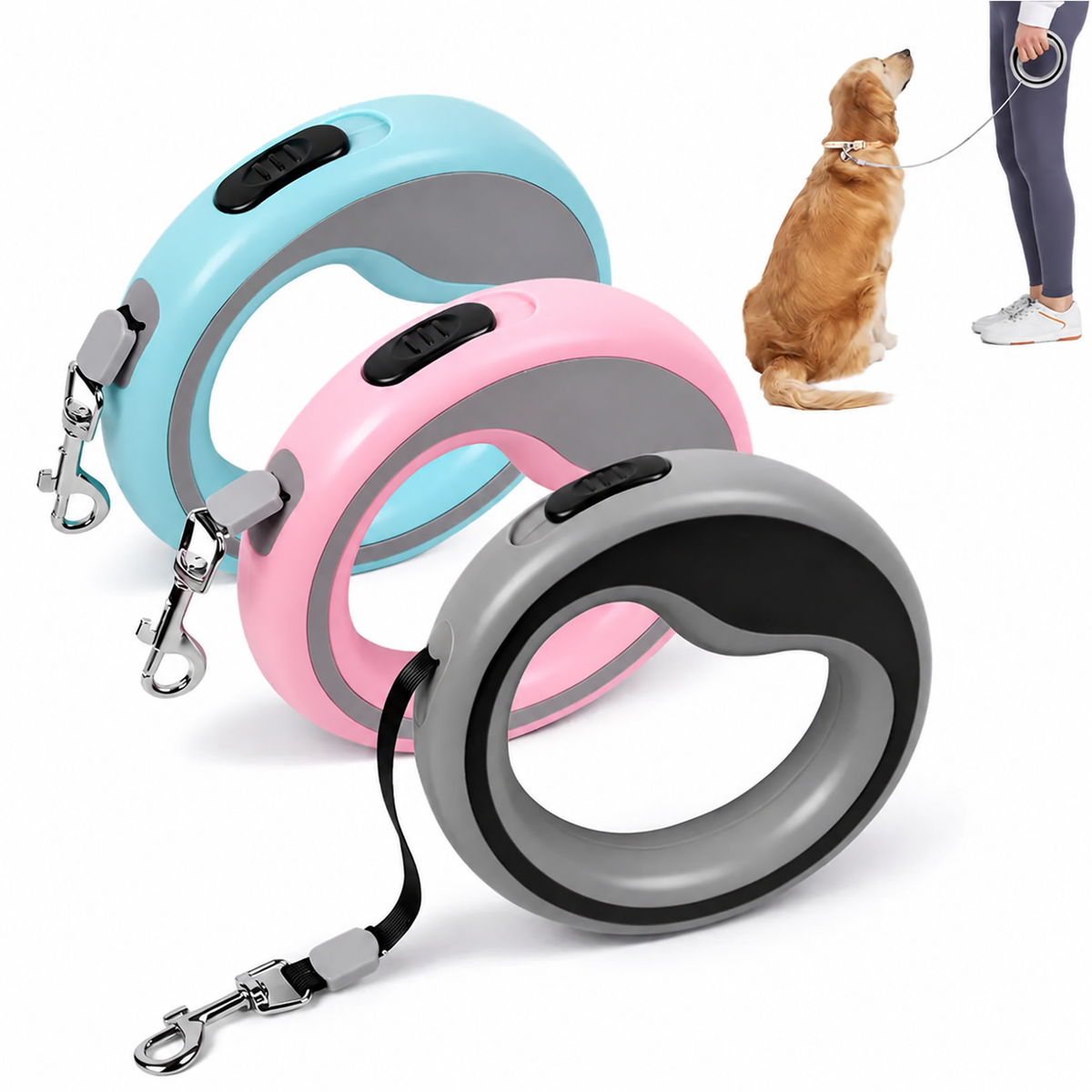 Halka Model 2.5 Metre Lüks Otomatik Köpek Gezdirme Tasması (Kutulu)