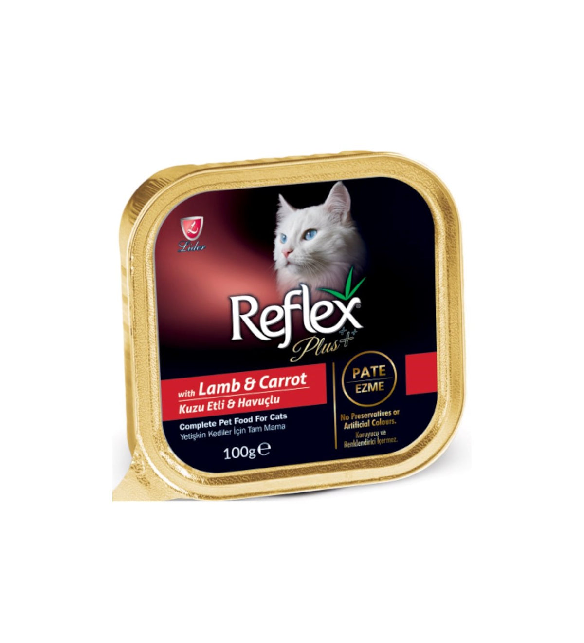 Reflex Plus Kuzu Eti ve Havuçlu Pate 100 G paket görseli