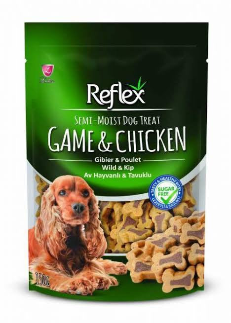 Reflex Köpekler için Şekersiz Yarı Islak Tavuklu Ödül Maması 150 G paket görseli