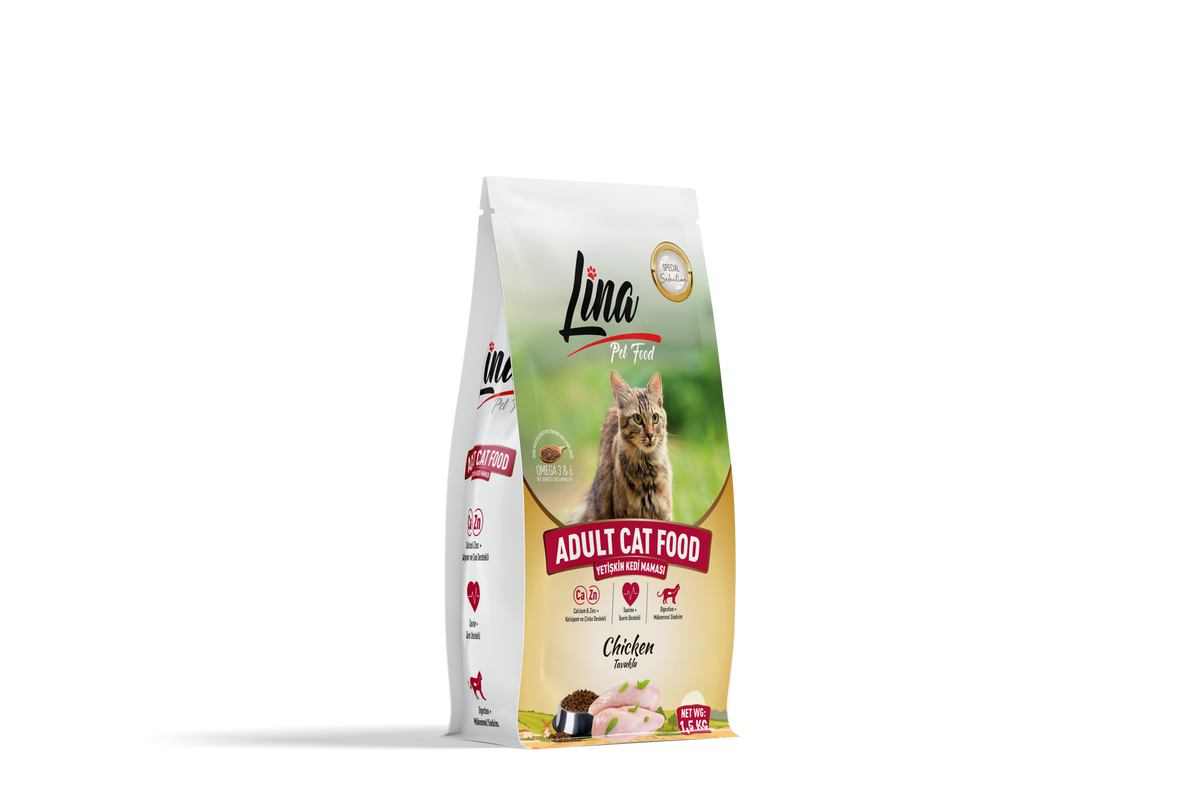 Lina Tavuklu Yetişkin Kedi Maması 1,5 kg paket görseli