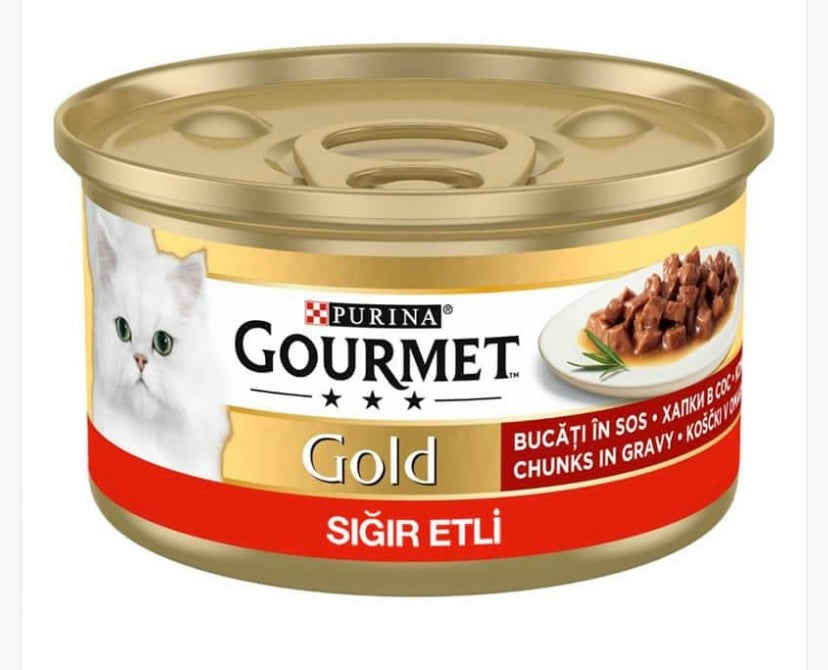 Gourmet Sigir Etli Kedi Konservesi 85g paket görseli