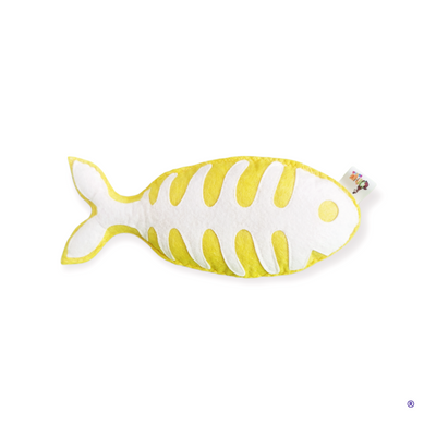 Sarı catnipli balık kedi oyuncağı