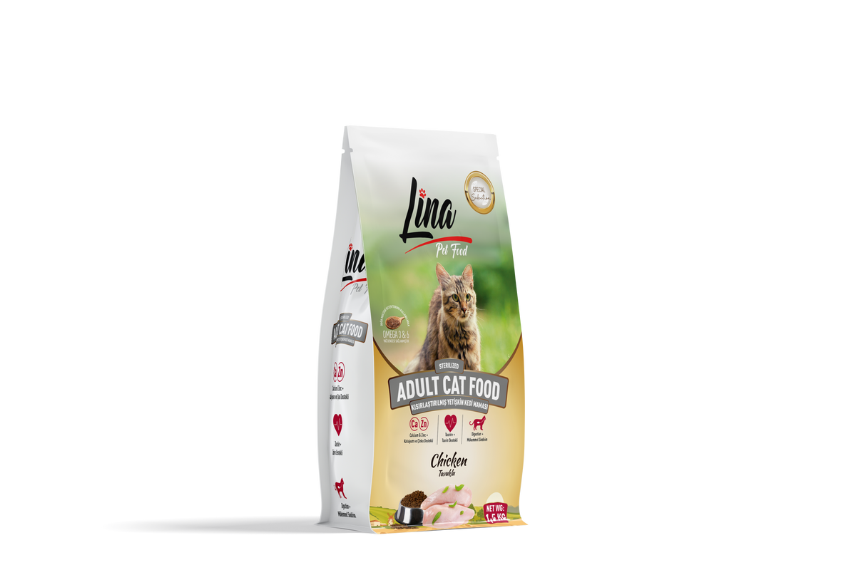 Lina Tavuklu Sterilized Yetişkin Kedi Maması 1,5 kg paket görseli
