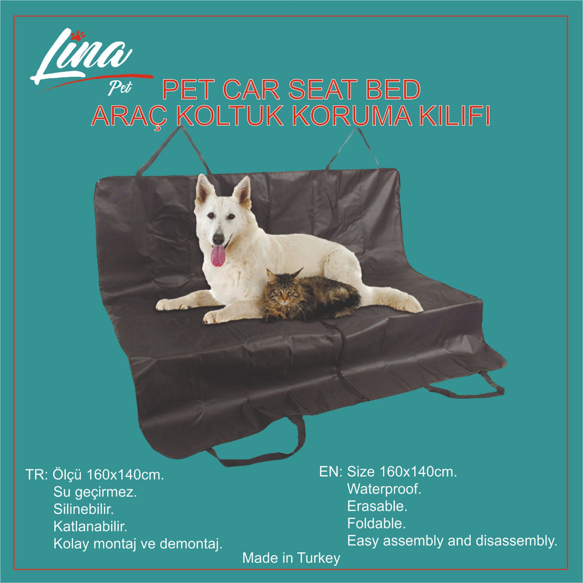Lina Araç Koltuk Koruma Kılıfı 160x140 CM paket görseli