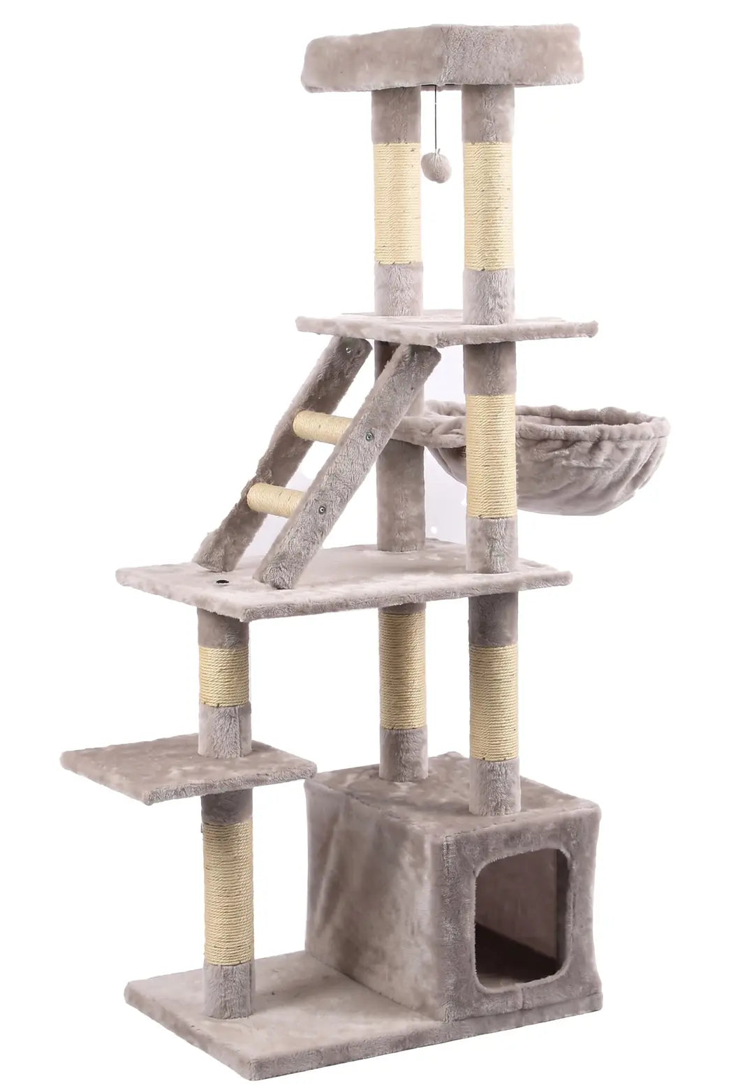 Tommy Çok Katlı Lüks Gri Kedi Tırmalama Evi 60x40x148 paket görseli