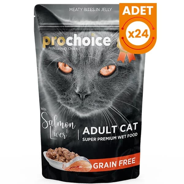 Prochoice Tahılsız Somon ve Ciğerli Yetişkin Konserve Kedi Maması 12 Adet / 85 g paket görseli