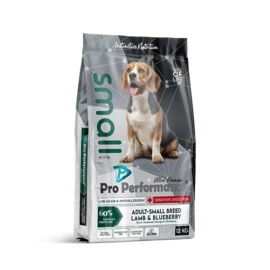Pro Performance Kuzulu ve Yaban Mersinli Küçük Irk Yetişkin Köpek Maması 2 kg paket görseli
