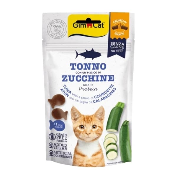 Gimcat Crunchy Snacks Ton Balıklı ve Kabaklı Tahılsız Kedi Ödül Maması 1 Adet / 50 g paket görseli