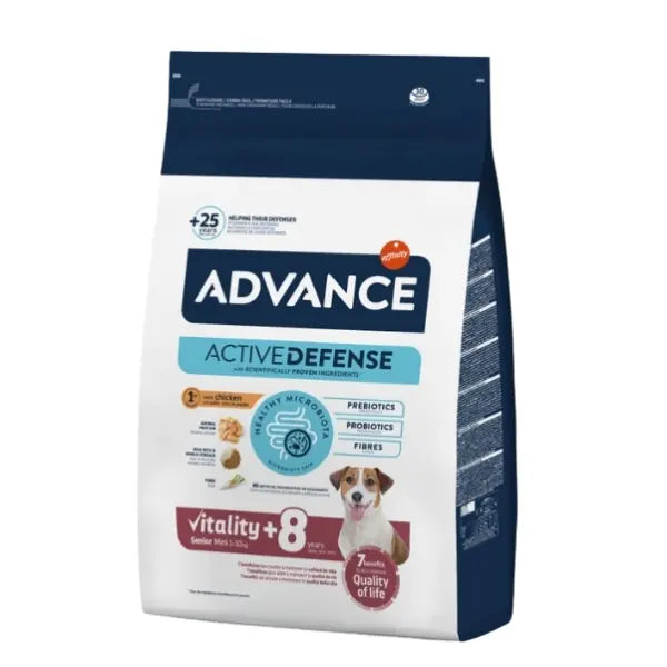 Advance Senior Mini Tavuklu Küçük Irk Yaşlı Köpek Maması 3 kg paket görseli