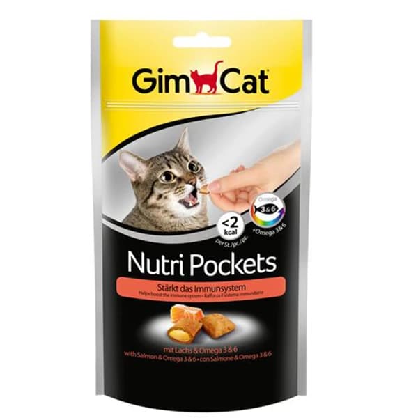 Gimcat Nutri Pockets Somon Omega Kedi Ödül Maması Tablet 1 Adet / 60 g paket görseli