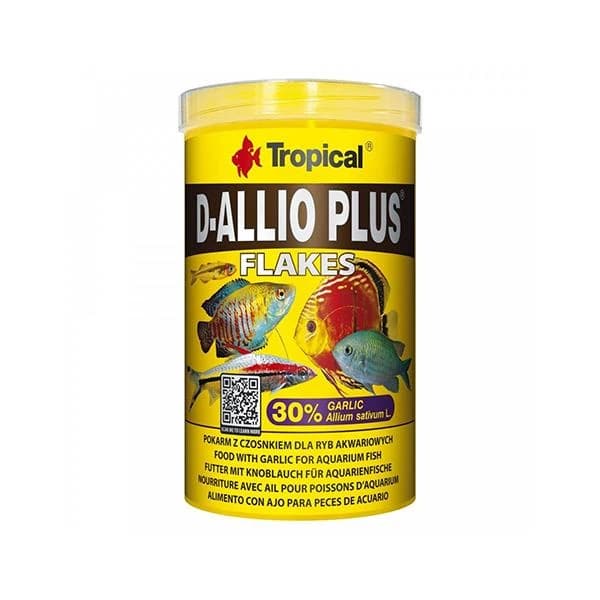 Tropical D-Allio Plus Flake Discus Balıklar için Sarımsaklı Pul Balık Yemi 200 g paket görseli