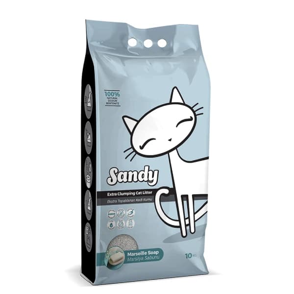 Sandy Sodyum Ultra Marsilya Sabunlu Doğal Kedi Kumu 10 kg / 1 Adet paket görseli