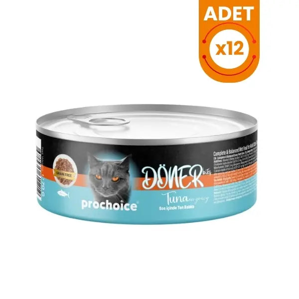 Prochoice Döner Bites Sos İçinde Ton Balıklı Yetişkin Konserve Kedi Maması 12 Adet / 70 g paket görseli