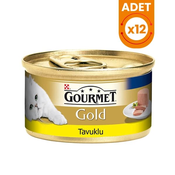 Gourmet Gold Kıyılmış Tavuklu Yetişkin Konserve Kedi Maması 12 Adet / 85 g paket görseli
