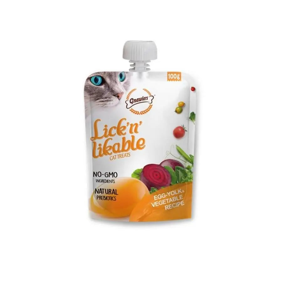 Gnawlers Yumurta Sarısı ve Sebzeli Krema Kedi Ödül Maması 100 g paket görseli