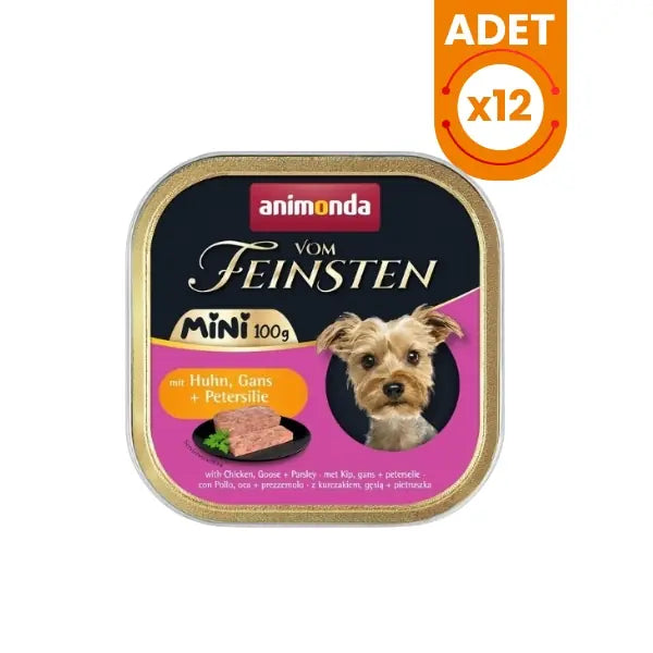 Animonda Vom Feinsten Tavuk ve Kaz Etli Mini Irk Yetişkin Köpek Konservesi 12 Adet / 100 g paket görseli